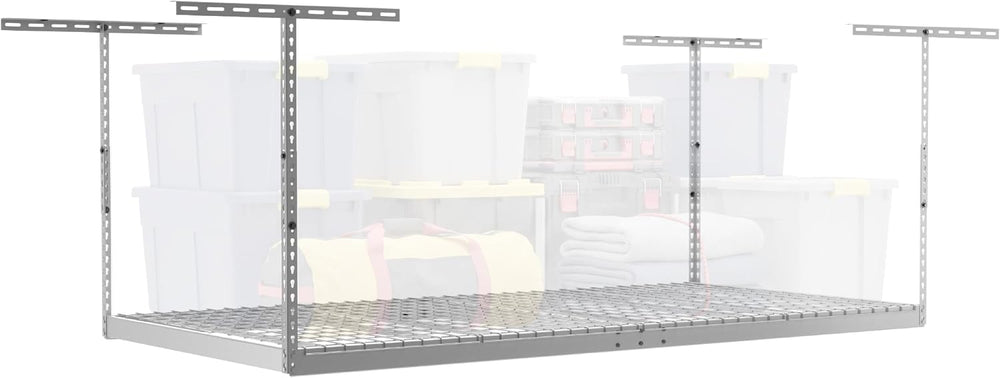 SafeRacks 4x8 Overhead Garage Storage Rack, 5-pc Hook Pack, 24"-45"...