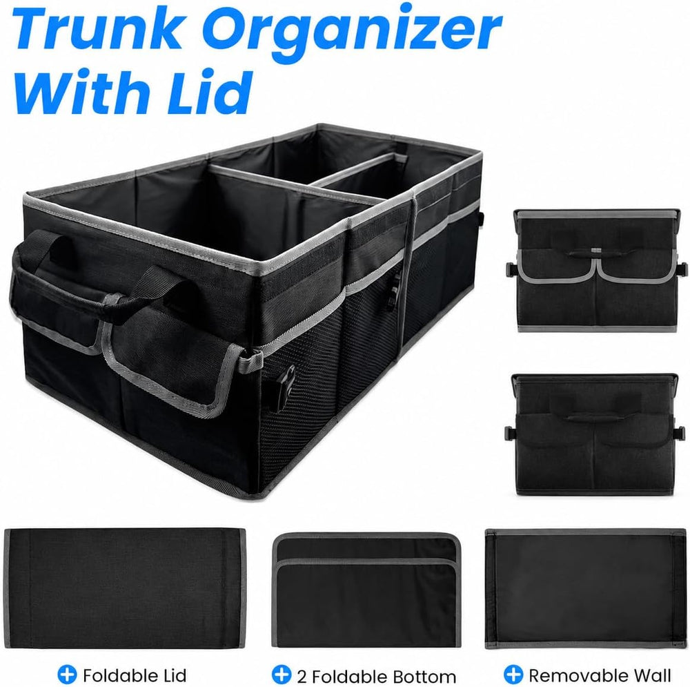 Collapsible Car Trunk Organizer, Foldable Cargo Storage Organizer for SUV, Ca...
