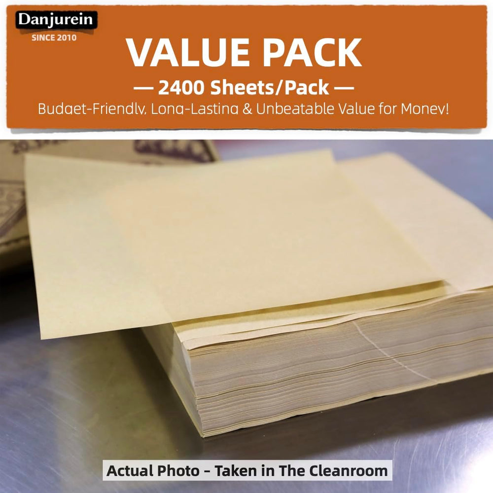 2400 Sheets 9x9" Unbleached Bulk Value Pack Square Parchment Paper