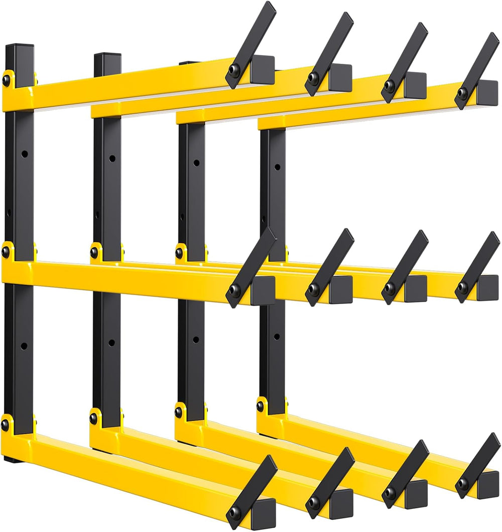GREENER Lumber Storage Rack Folding Wood Storage Racks Wall-Mounted Metal Rac...