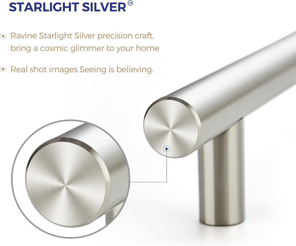 Ravinte Cabinet Handles, Brushed Nickel,5" Length,3" Hole Center,40...
