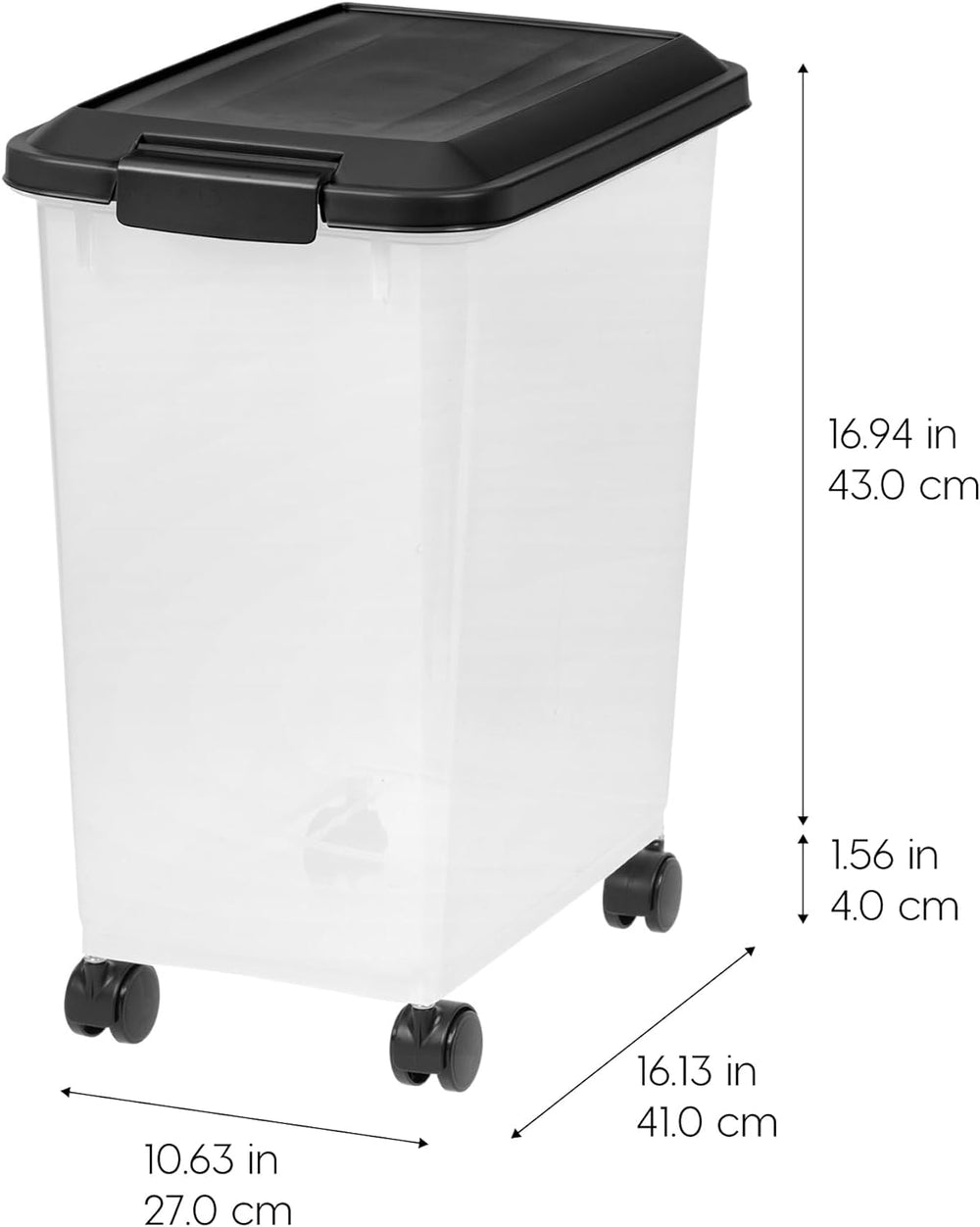 IRIS USA Dog Food Storage Container, 2-Pack, Up to 30 lbs, Black