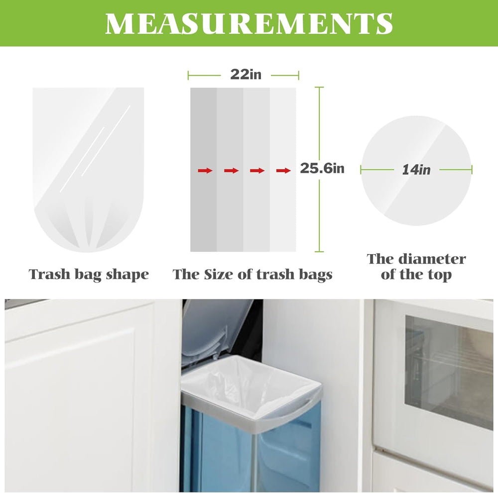Teivio Medium Clear Trash Bags 8 Gallon 330 Count Kitchen Garbage Bags