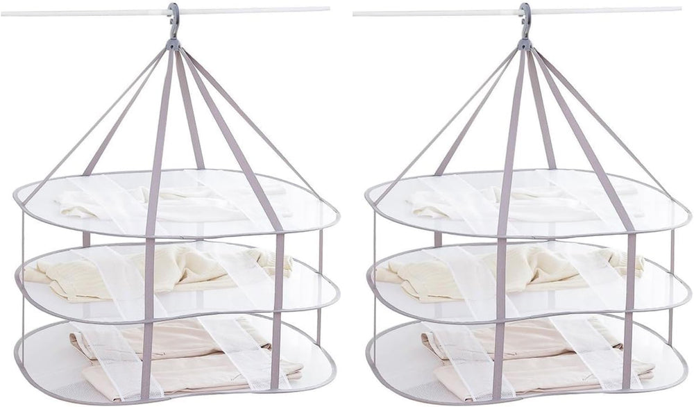 Looca 3-Tier Folded Mesh Clothes Hanging Dryer Sweater Drying Rack 30.3"...