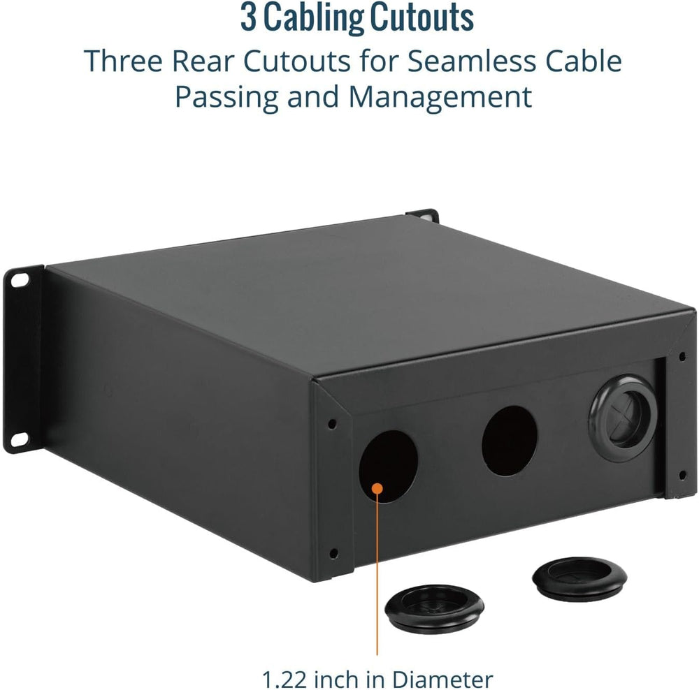 Tecmojo 2U Rack Mount Drawer for 10in Server Rack or Cabinet, Sliding and Loc...