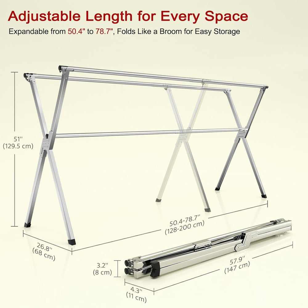 Clothes Drying Rack, Heavy-Duty Folding Laundry Drying Rack for Indoor Outdoo...