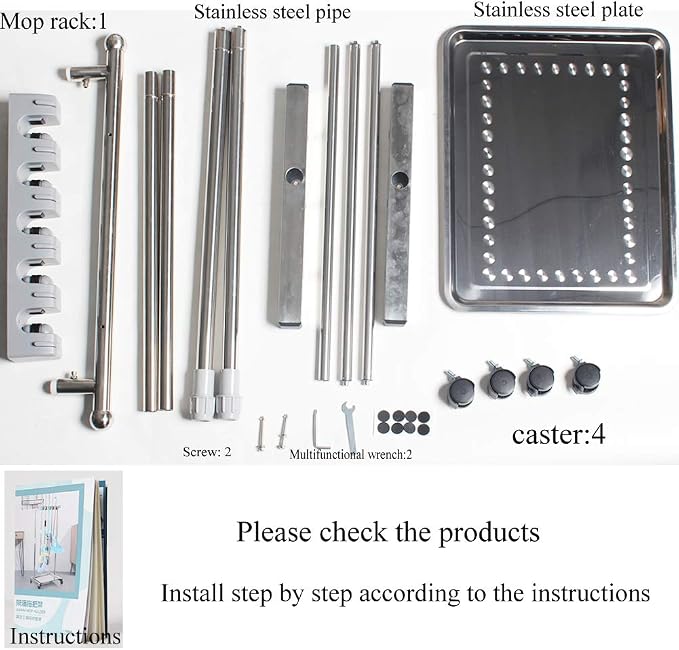 movable mop broom holder put wet mops floor standing cleaning tool rack