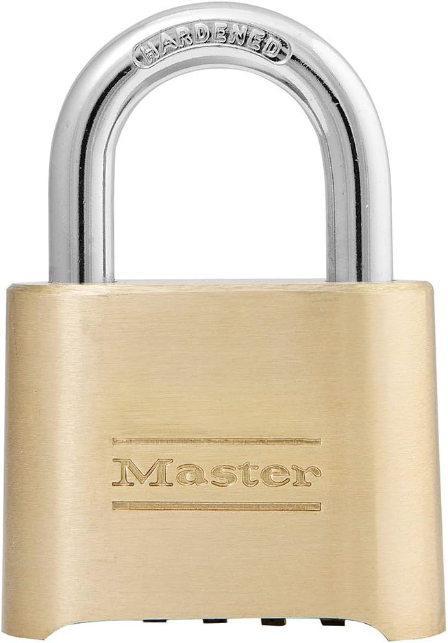 Master Lock Brass Combination Padlock for Indoor and Outdoor use with Resetta...