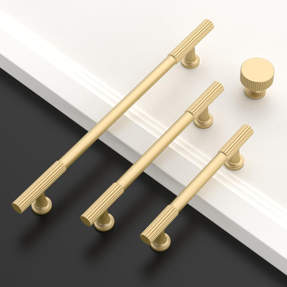 Asidrama 10 Pack 3 inch Brushed Gold Kitchen Cabinet Handles