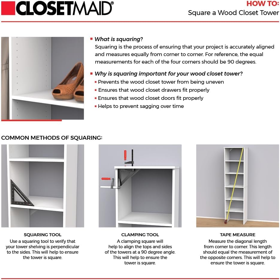 ClosetMaid SuiteSymphony Wood Closet Organizer Kit with Tower, (3) Hang Rods,...