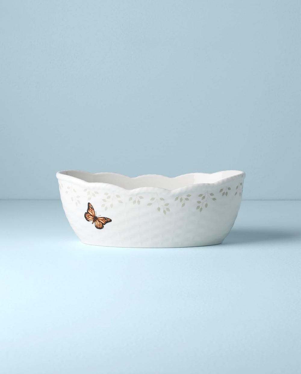 Lenox Butterfly Meadow Porcelain Bread Basket | dishwasher safe, microwave sa...