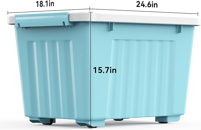 Nazhura 97 Quart Plastic Storage Bin, Stackable and Nestable Storage Boxes (6...