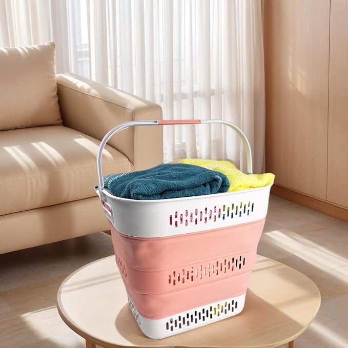 SAMMART 40L Collapsible Plastic Laundry Basket