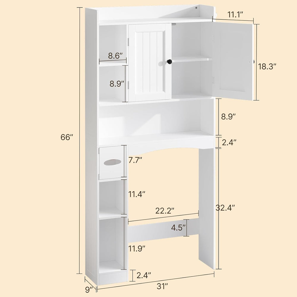 Gizoon 66''H Over The Toilet Storage Cabinet, with Ample Storage Space