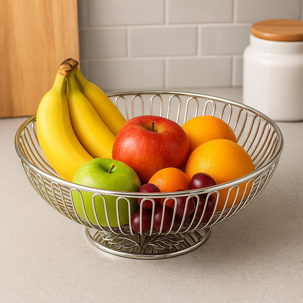 Elegance Nontarnish Silverplated Wire Bread Basket 11" | Decorative Oval...