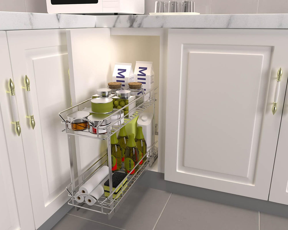 OCG Slide Out Cabinet Organizer for Narrow Cabinet (9" W X 21" D), ...