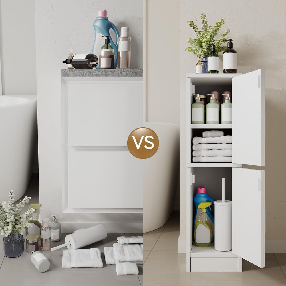 IBUYKE Small Bathroom Storage Cabinet, Narrow Floor Corner Cabinet
