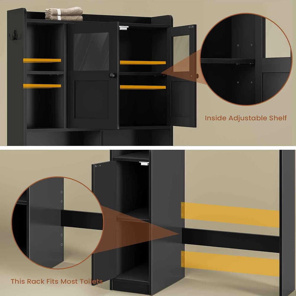 Itaar Over The Toilet Storage Cabinet, Over Toilet Bathroom Organizer with Gl...