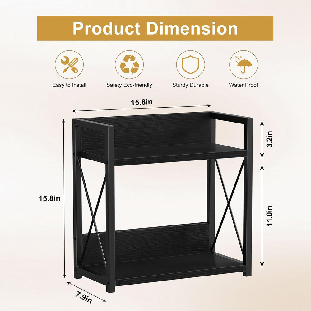 Giikin Kitchen Countertop Organizer, 2 Tier Coffee Bar Organizer, Black Spice...