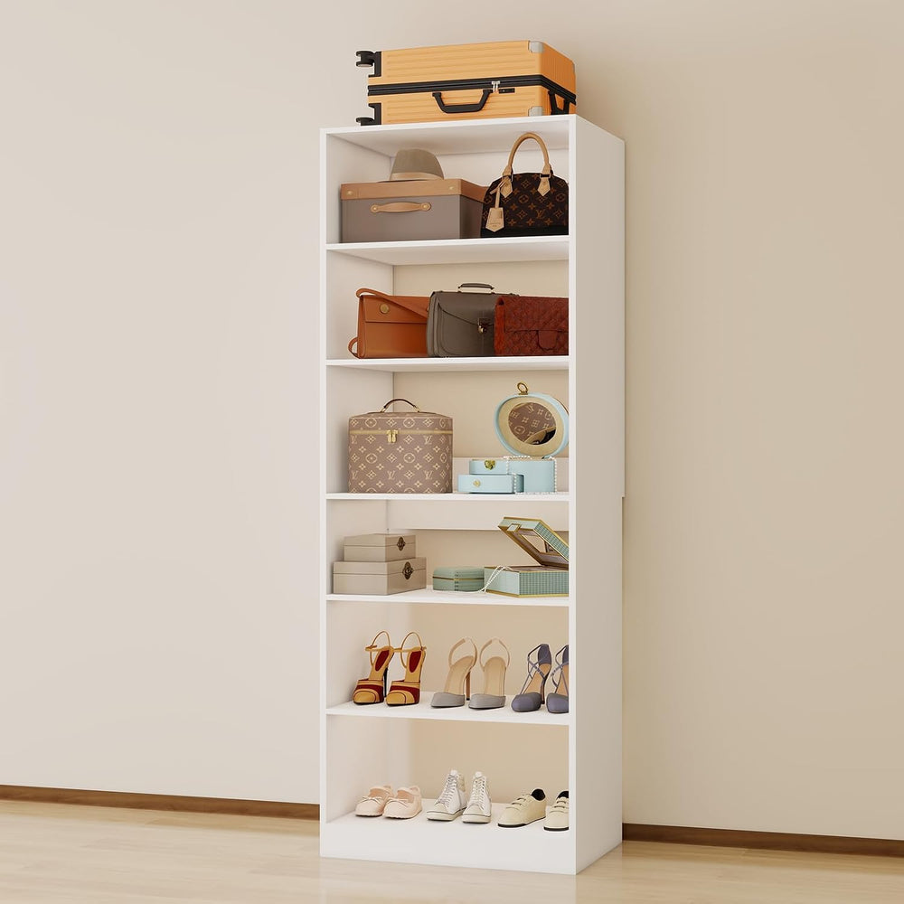 Closet System with 6 Shelves, 2FT Modular Closet Organizer System Small Walk-...
