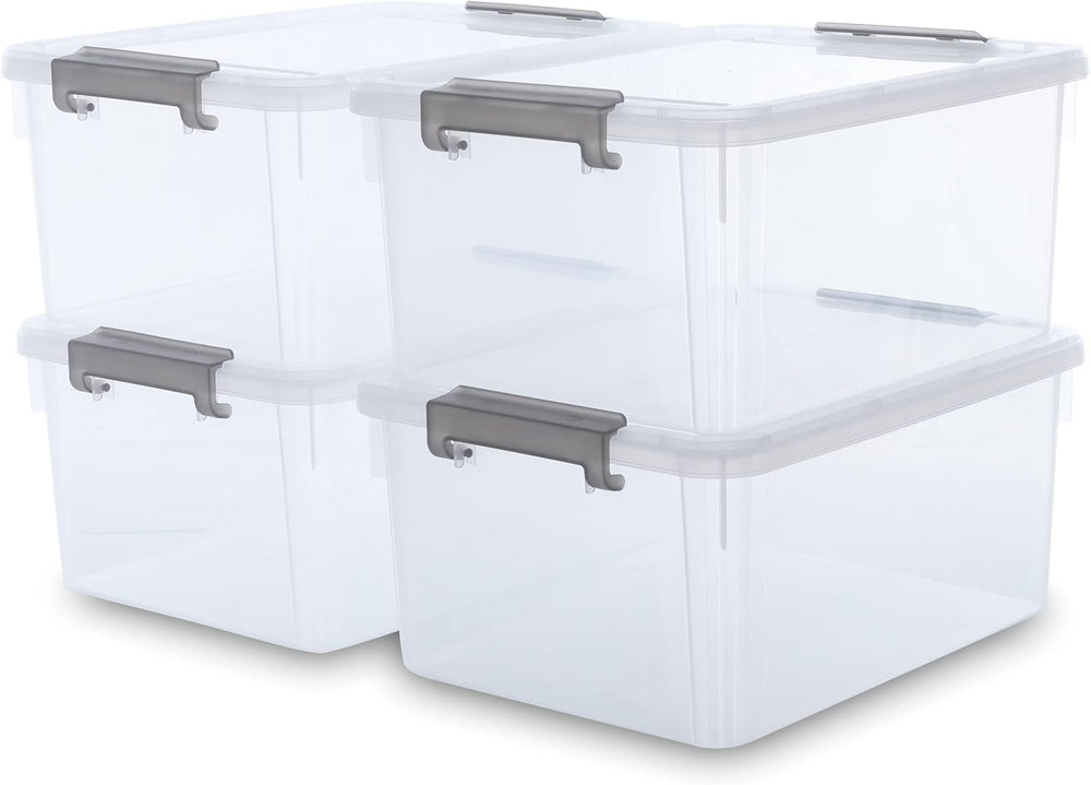Citylife 17 QT Plastic Storage Bins (4 Packs)