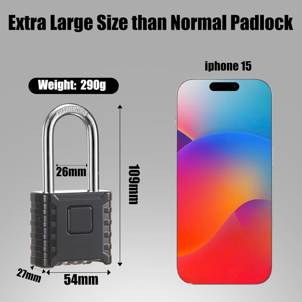 2 Pack disecu Heavy Duty Long Shackle 4 Digit Combination Lock, One Touch Unl...