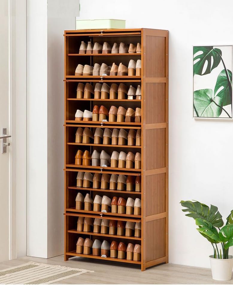 LOYALHEARTDY 10 Tier Tall Shoe Cabinet w/Flip Door, 27.5'' L, for 30 ...