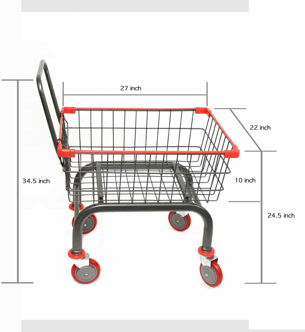 Heavy Duty Uhandle Laundry Cart with 5" Wheel (Charcoal Grey) Ruber Grip.