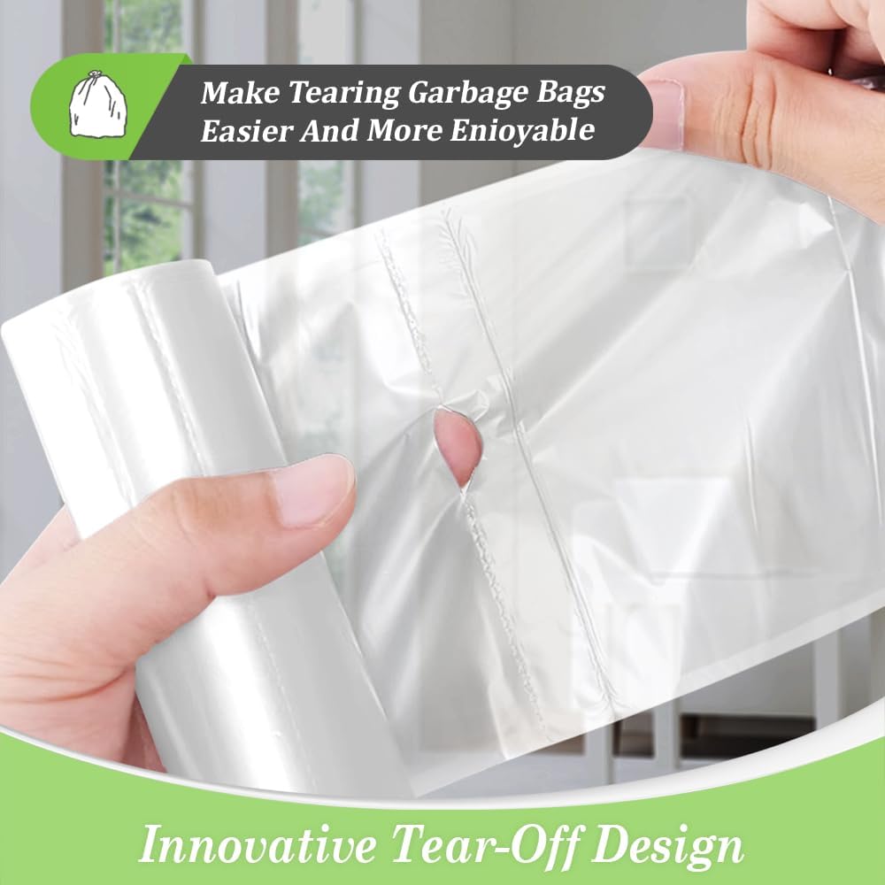 Teivio Medium Clear Trash Bags 8 Gallon 330 Count Kitchen Garbage Bags