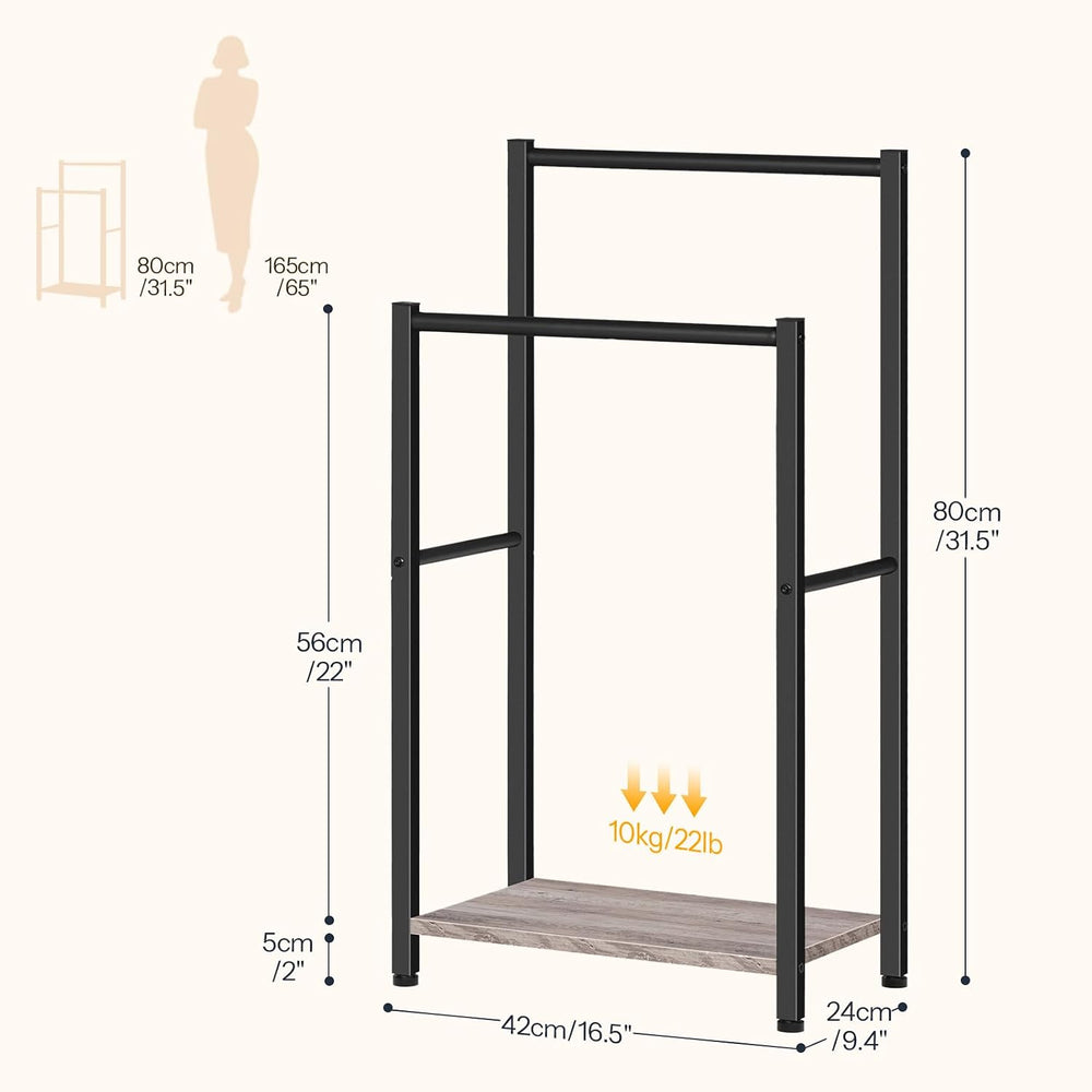 HOOBRO Freestanding Towel Rack, 2 Tier Blanket Ladder Holder for Bathroom, 16...