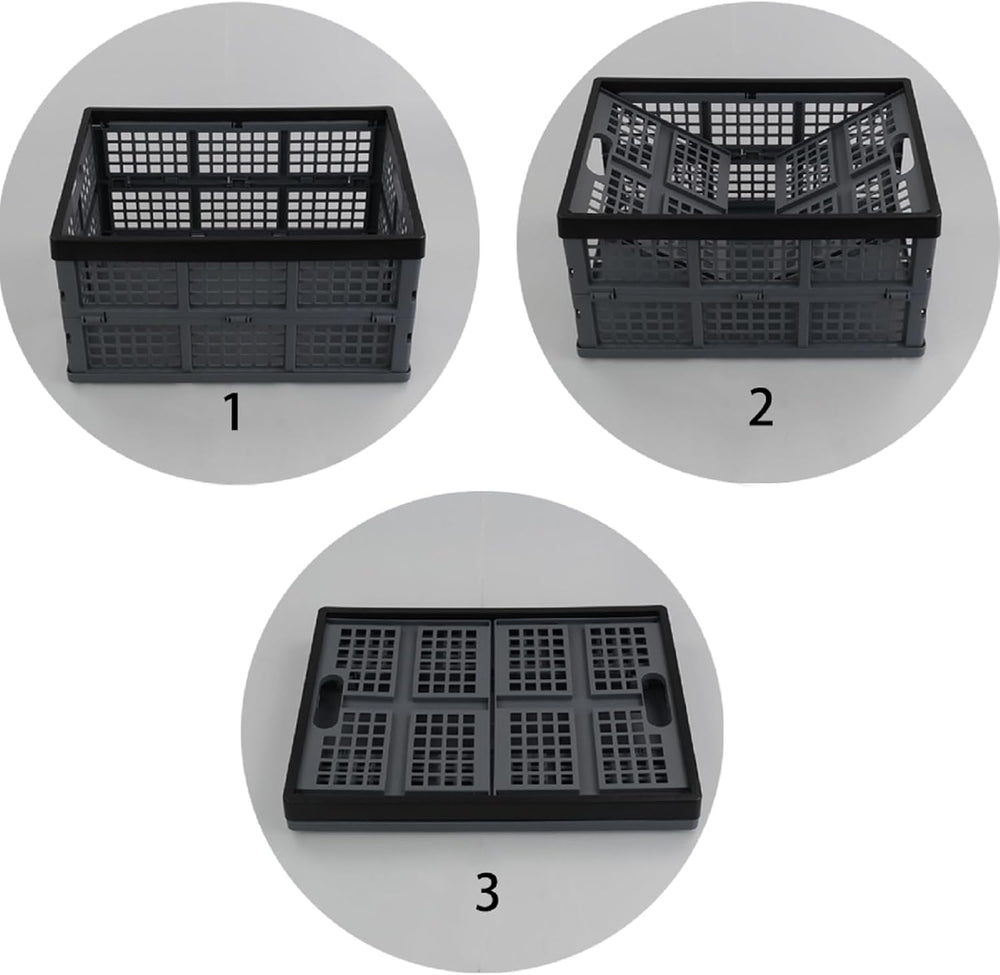 3-Pack 34 L Plastic Collapsible Storage Crates
