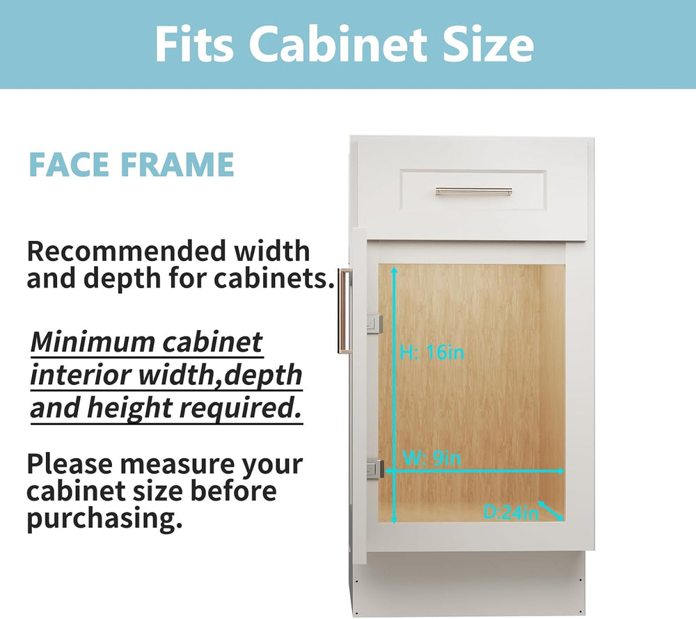 LOVMOR 2 Tier Pull Out Cabinet Organizer 7½" W x 21½" D, Slide Out ...