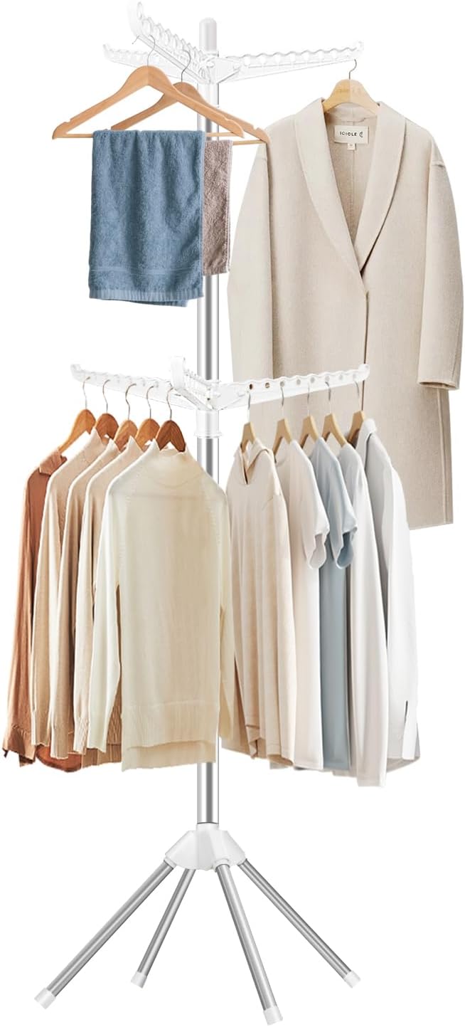 SUYU Clothes Drying Rack, Folding Clothes Drying Tree, 2 Layer