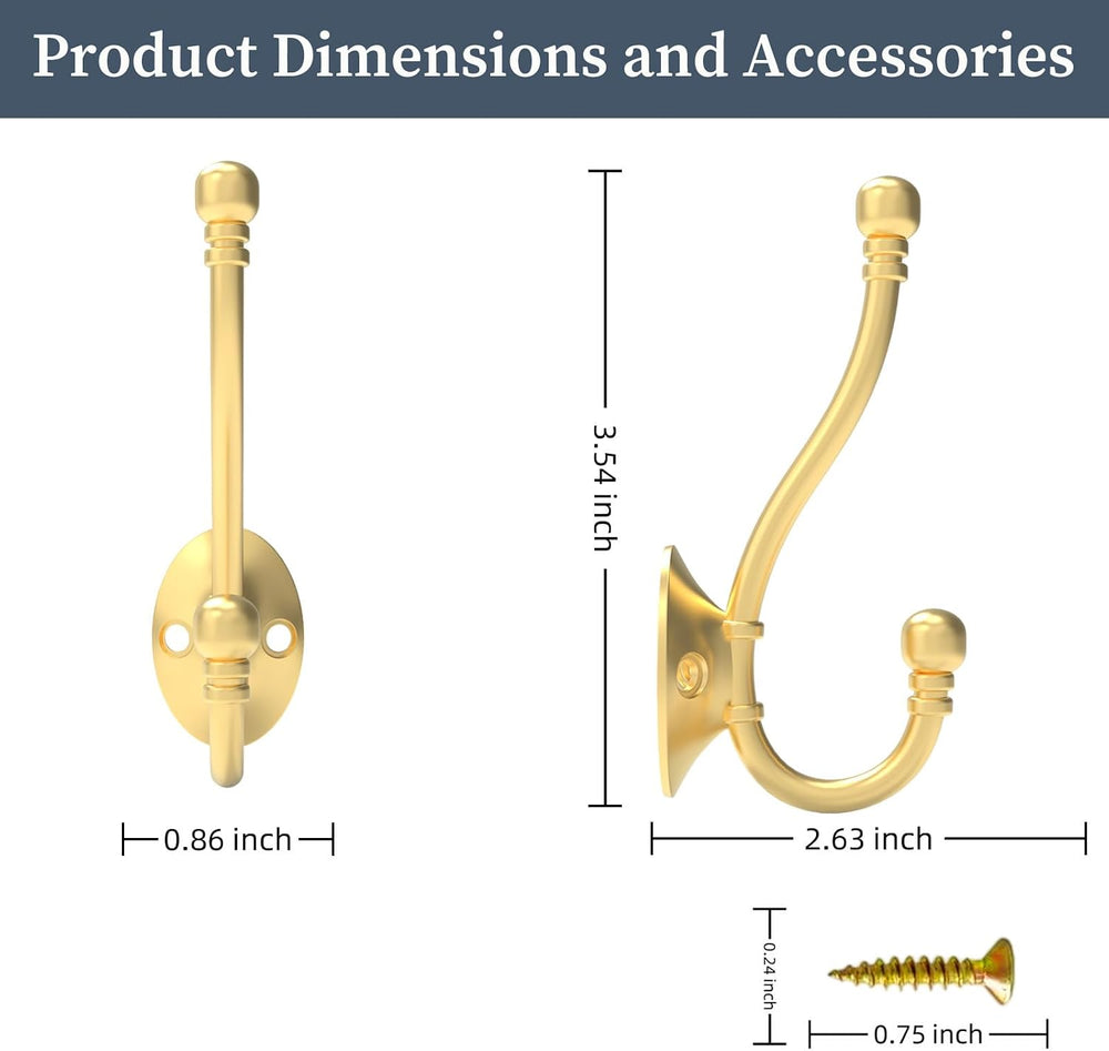 CBWLWJ 10 Pack Heavy Duty Wall Hooks for Hanging, Metal Coat Hooks Wall Mount...