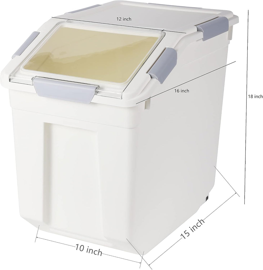 EonTone Flour Storage Container 25 Liters (30 Lb‎) Pack-6 with Lockable Lid W...