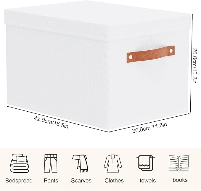 Fabric Storage Bins, Clothes Boxes (5 Pack)
