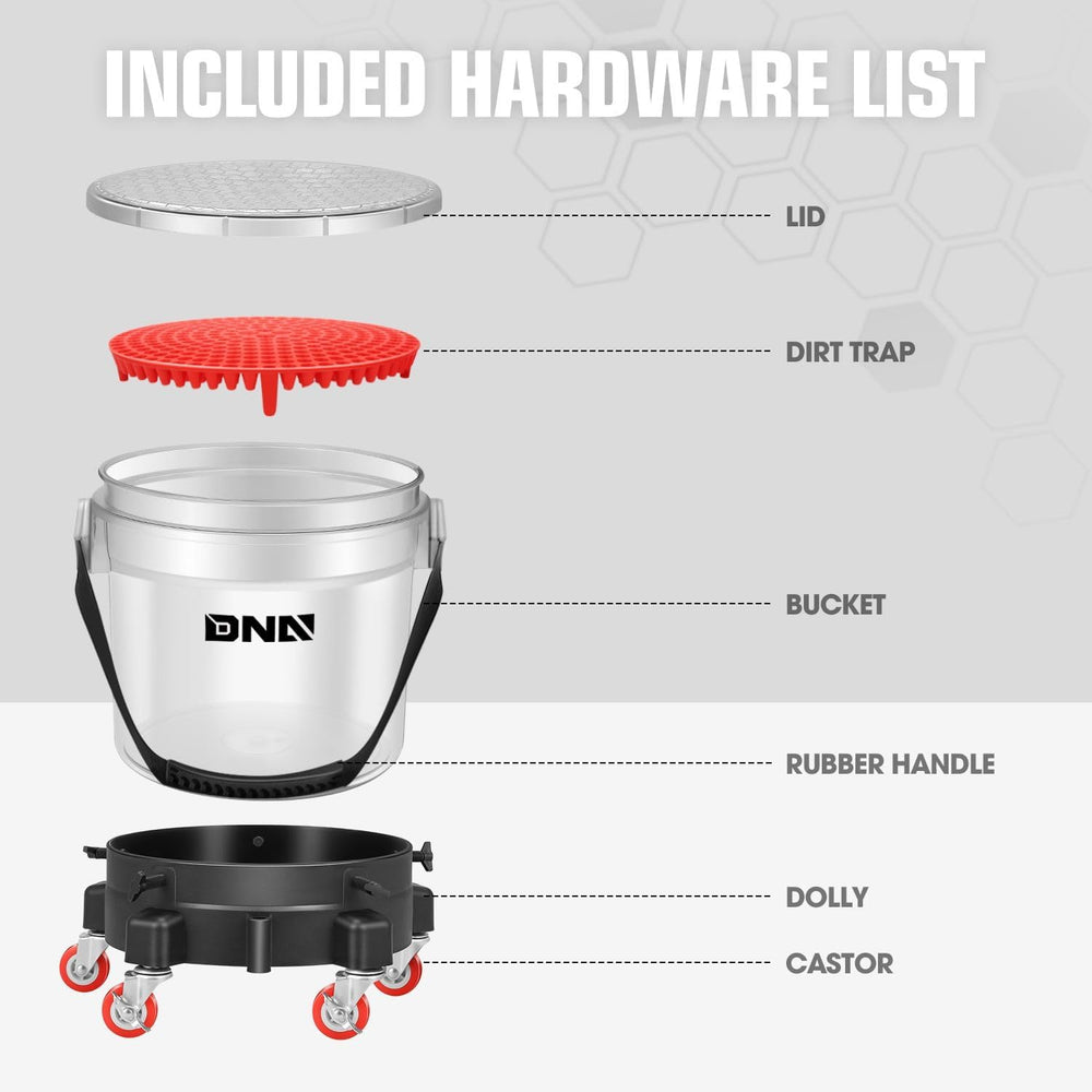 DNA Motoring 5 Gallon Washing System Includes 15.5L Bucket, Filtration System...