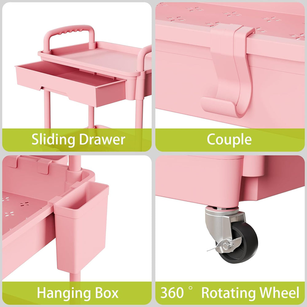 Sorgion 5 Tier Rolling Cart Organizer,Bathroom Cart Organizers with Wheels La...