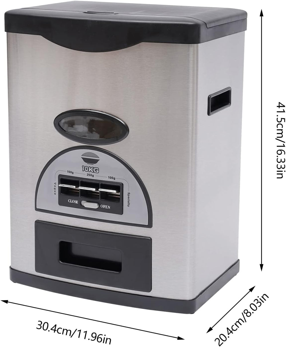 10Kg/22Lb Auto Rice Dispenser, Black Dispenser Three Gears Measuring Rice Sto...