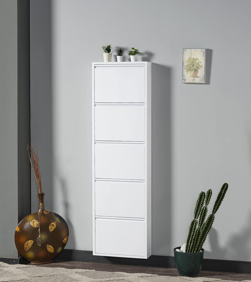 Flip Drawer Shoe Cabinet, Storage Organizer, Freestanding Shoe Rack, Wall Mou...