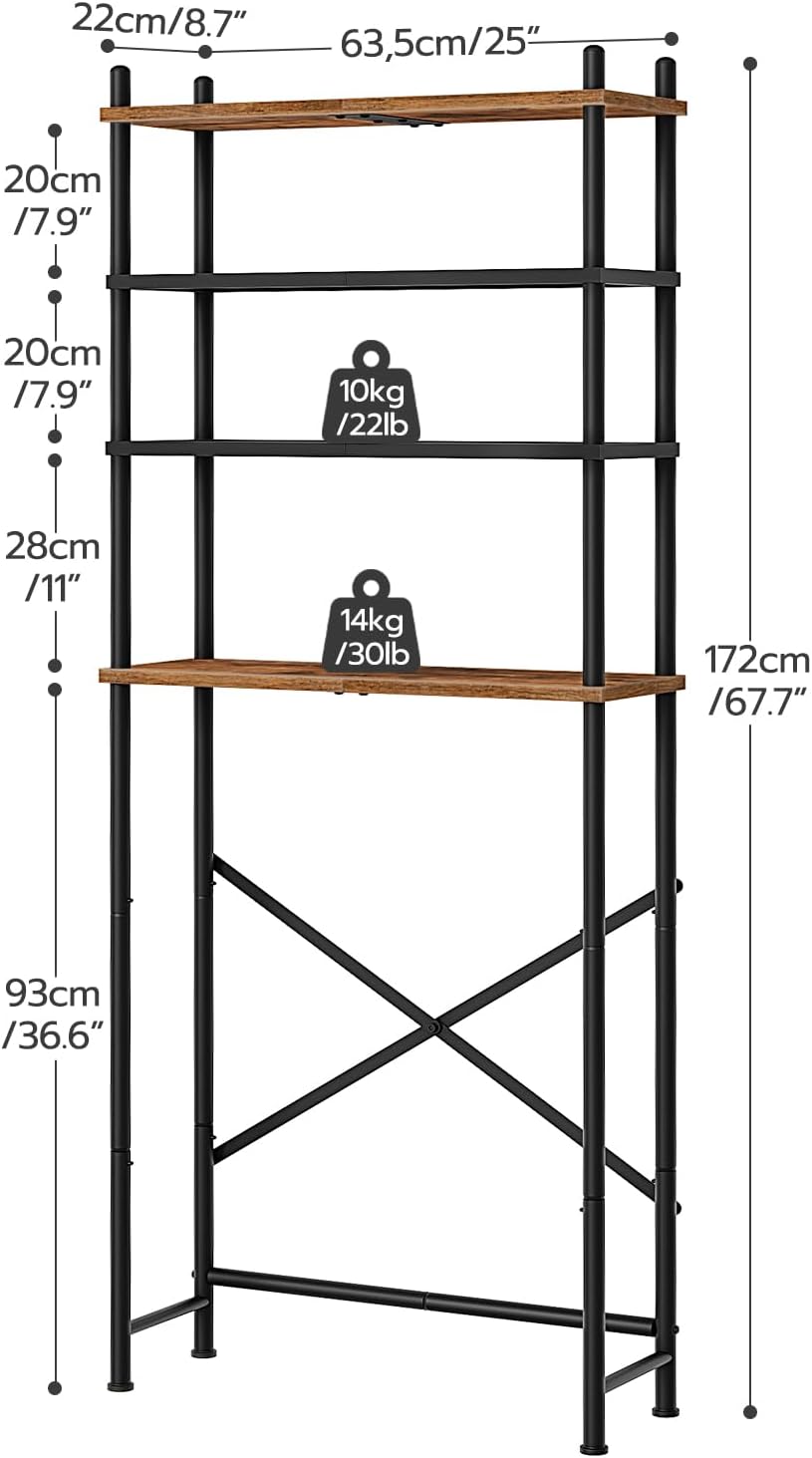 HOOBRO Over the Toilet Storage Cabinet, 4-Tier Over Toilet Bathroom Organizer...