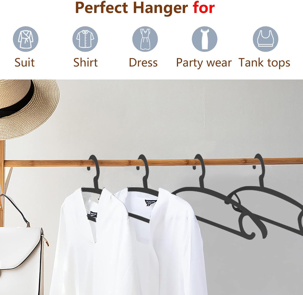 DEDU Plastic Clothes Hangers 36 Pack, Extra Thick Wide Shoulder Coat Hangers ...