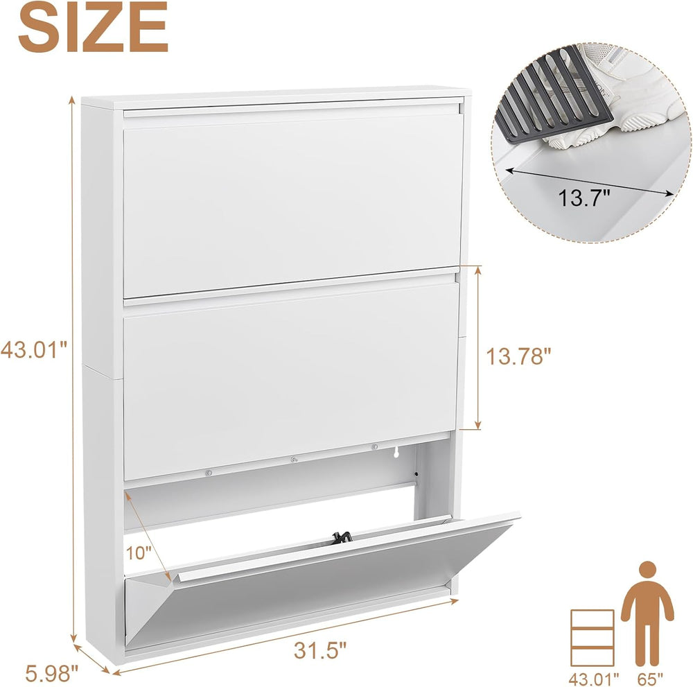 LUCYPAL Shoe Cabinet Storage for Entryway,Slim Wall Mounted Shoe Cabinet with...