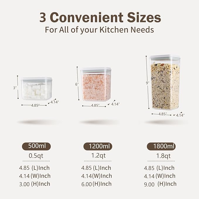 Pop Airtight Food Storage Containers Set (6 Pcs)