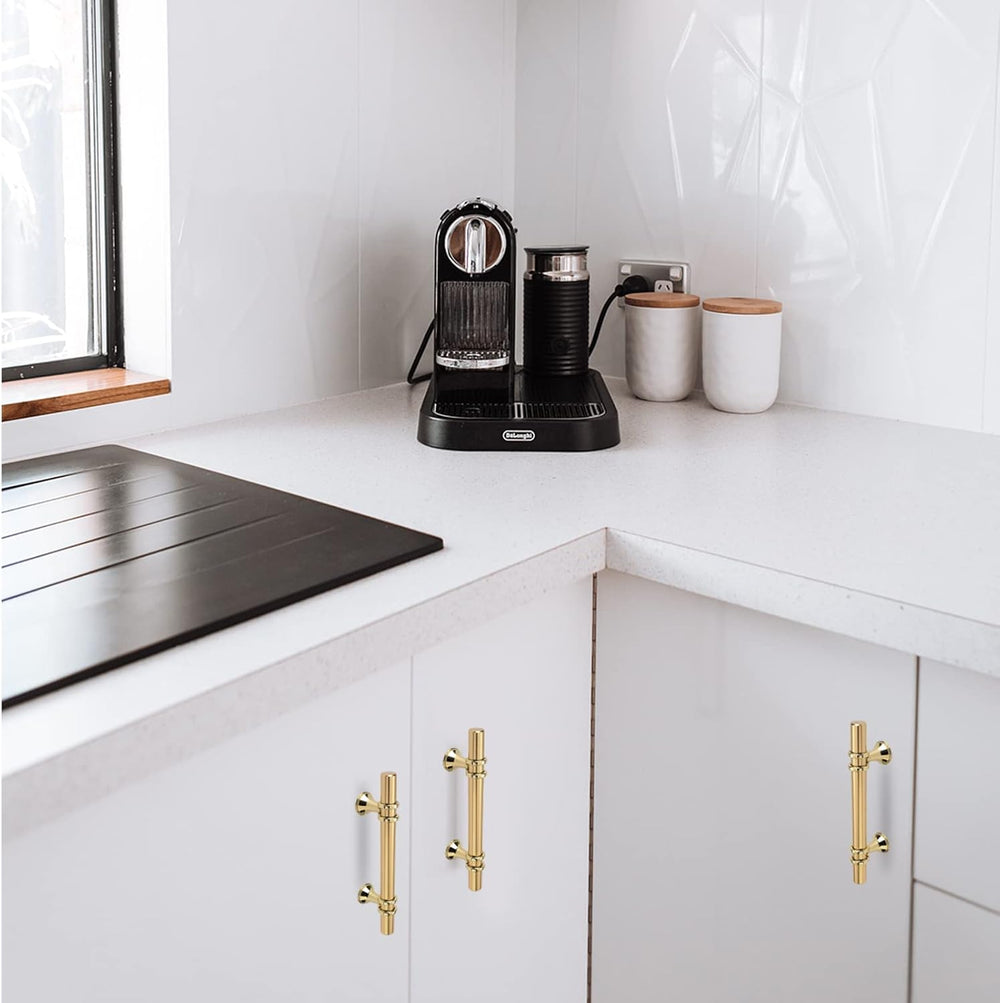 Kitchen Cabinet Handles, Gold Cabinet Pulls 20 Pack 3 Inch, Brushed Gold Draw...