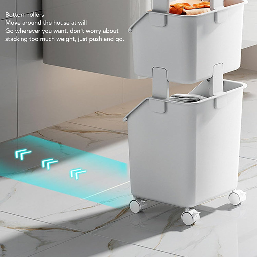3 Tier Laundry Basket Organizer with Wheels, Tiered Laundry Basket Organizer,...