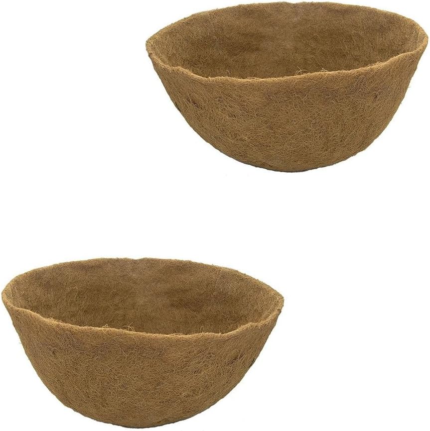 20in x 10in Round Molded Coco Liner for Hanging Basket Planter 2PK