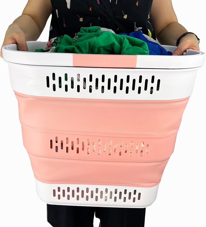 SAMMART 40L Collapsible Plastic Laundry Basket