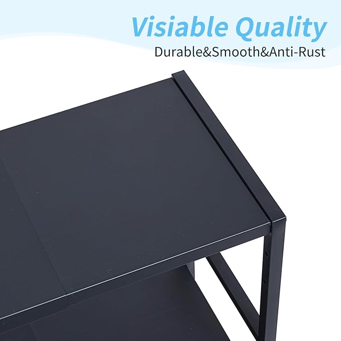 2-Tier Expandable Metal Storage Shelves, 150LBS Heavy Duty Shelving Units and