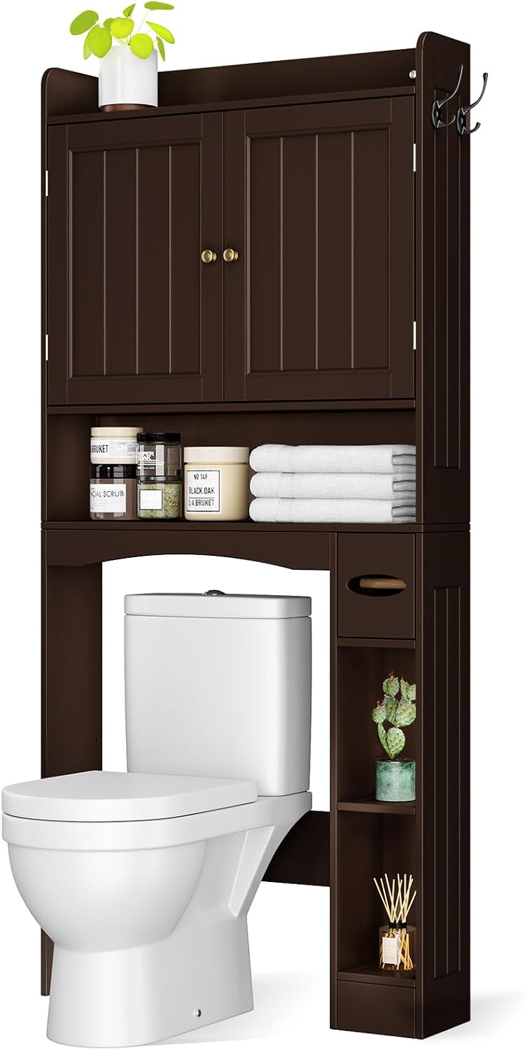 Over The Toilet Storage Cabinet, 32.3" W, Espresso